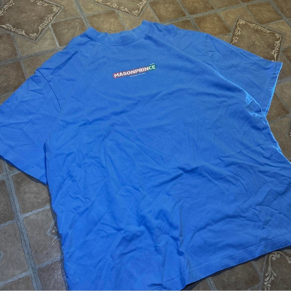 Masonprince Oversized Logo T-Shirt | Streetwear | Bright Blue | Size [S].